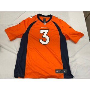 NFL On Field Russell Wilson Denver Broncos Jersey Orange/Blue Size XL